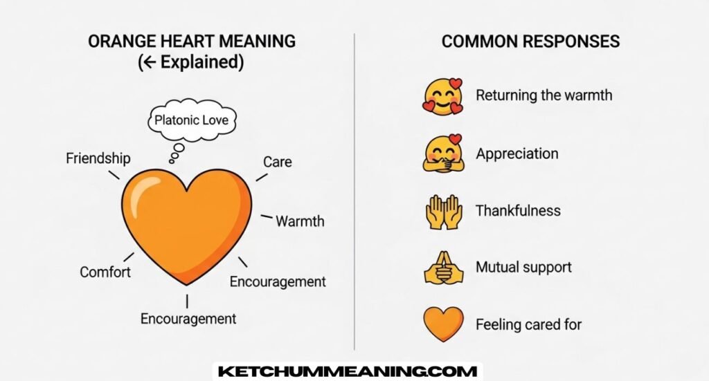 Orange Heart Emoji Meaning and Its Responses